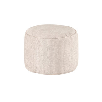 Brooz Baggy Poef Ø50 Fusion Shell 196 – Crèmekleurige Design Poef met Zachte Stoffering