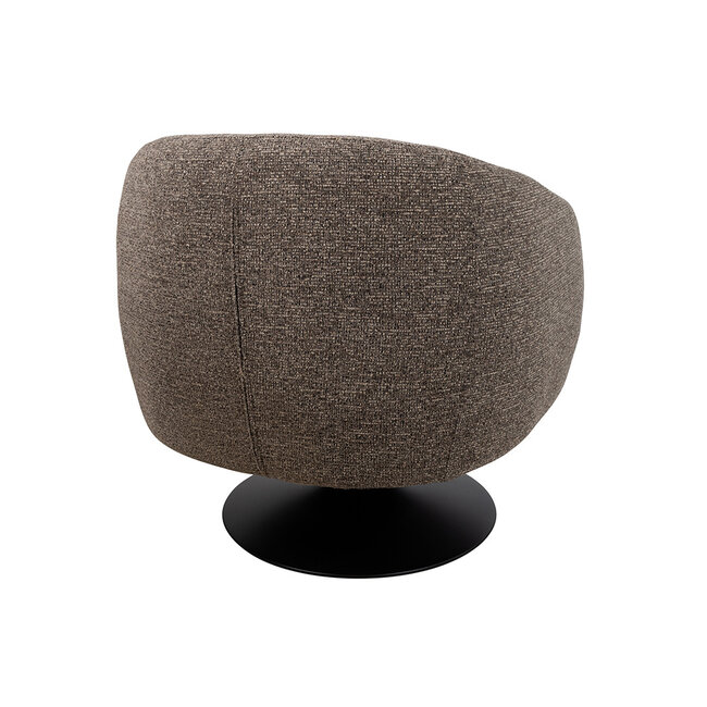 Brooz Moderne draaifauteuil Louis – Present stof Brown met zwarte trompetvoet