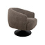 Brooz Moderne draaifauteuil Louis – Present stof Brown met zwarte trompetvoet