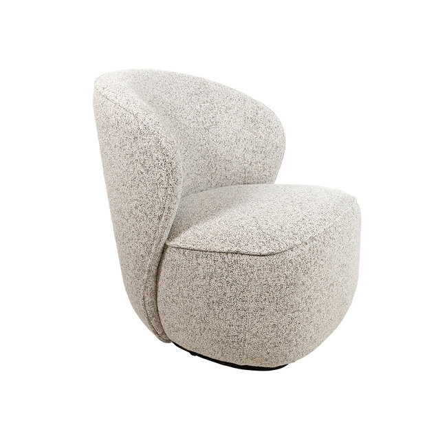 Brooz Moderne draaifauteuil Avi – Puente stof Ecru met 360° draaifunctie