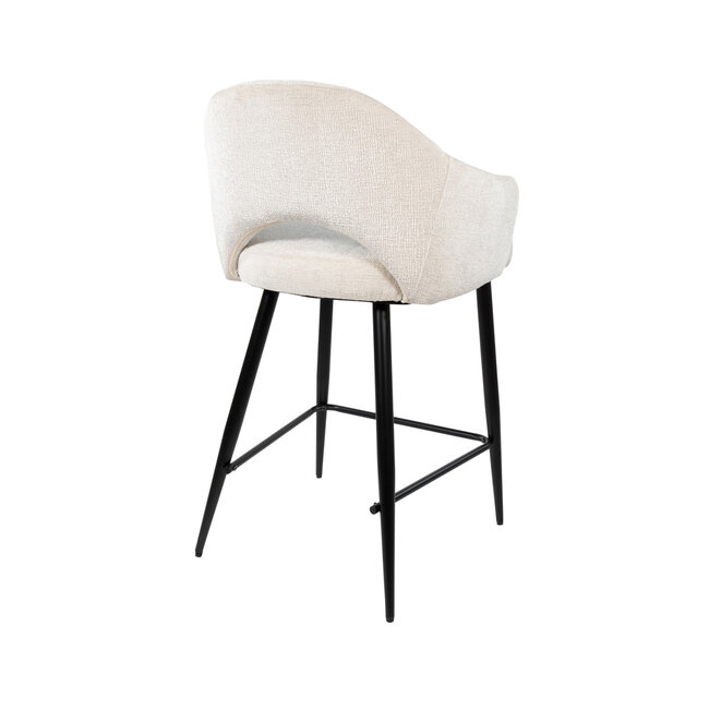 Brooz Luxe barkruk Carmen met armleuningen – Perfect Harmony stof Ivory