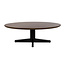 Brooz Scorpio Salontafel 130 cm Ovaal – Mango Brown Walnut met Zwart Spinpoot Onderstel