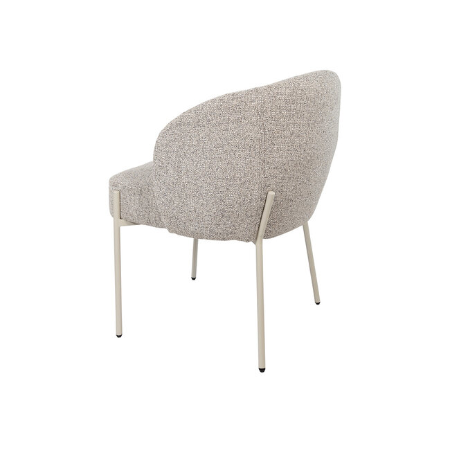 Brooz Eetkamerstoel Adele kuipmodel – Puente stof Stone  met beige poten (set van 2)