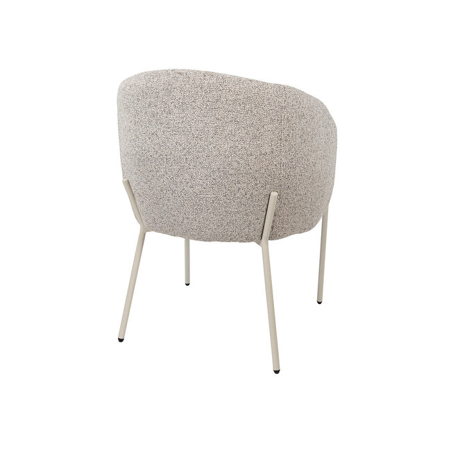 Brooz Eetkamerstoel Adele kuipmodel – Puente stof Stone  met beige poten (set van 2)