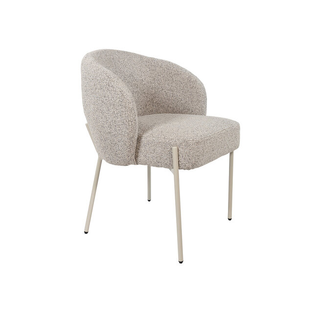 Brooz Eetkamerstoel Adele kuipmodel – Puente stof Stone  met beige poten (set van 2)