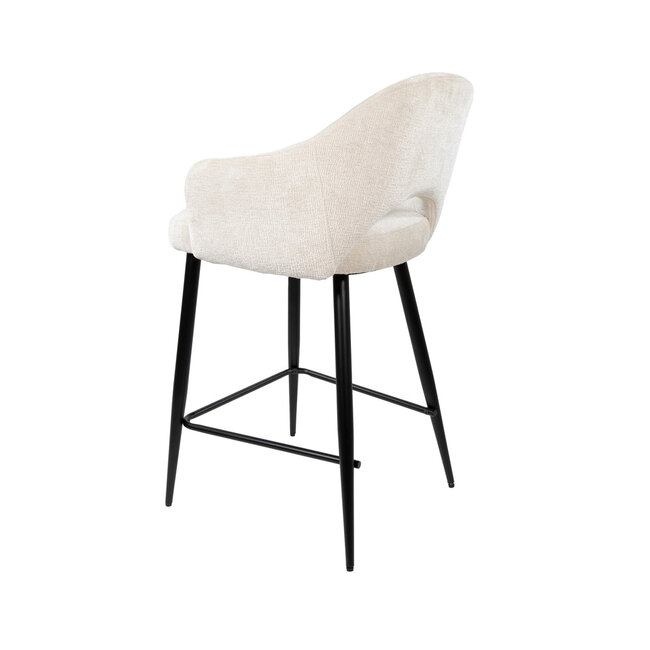 Brooz Luxe barkruk Carmen met armleuningen – Perfect Harmony stof Ivory