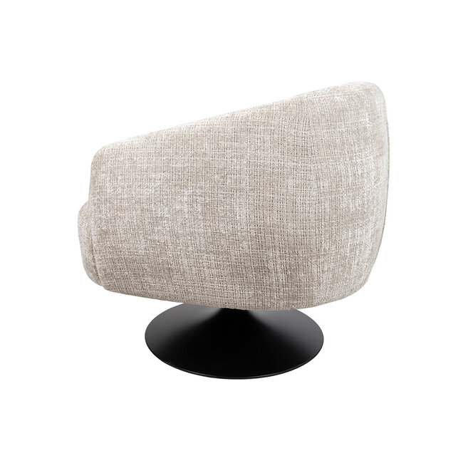 Brooz Moderne draaifauteuil Louis – Cremona stof taupe met zwarte trompetvoet