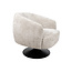 Brooz Moderne draaifauteuil Louis – Cremona stof taupe met zwarte trompetvoet