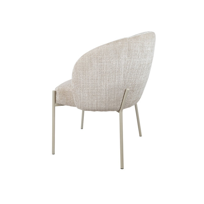 Brooz Eetkamerstoel Adele kuipmodel – Cremona stof taupe met beige poten (set van 2)