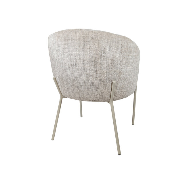 Brooz Eetkamerstoel Adele kuipmodel – Cremona stof taupe met beige poten (set van 2)