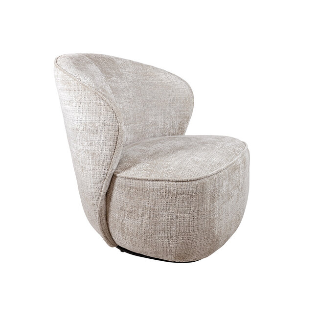 Brooz Moderne draaifauteuil Avi – Cremona stof taupe met 360° draaifunctie