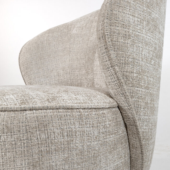 Brooz Moderne draaifauteuil Avi – Cremona stof taupe met 360° draaifunctie