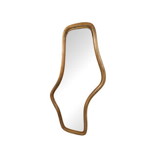 Brooz Wavy Spiegel 121 cm Smooth Natural – Organische Wandspiegel van Natuurlijk Hout