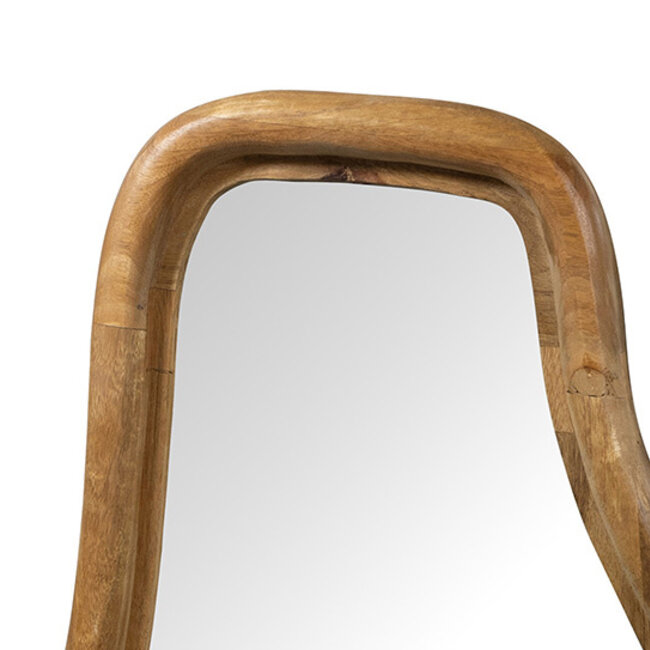 Brooz Wavy Spiegel 121 cm Smooth Natural – Organische Wandspiegel van Natuurlijk Hout