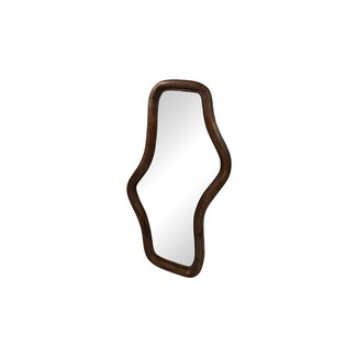Brooz Wavy Spiegel 80 cm Mango Matt Walnut – Organische Wandspiegel Walnootkleur