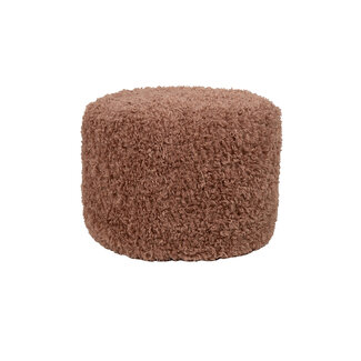 Brooz Baggy Poef Ø50 Doodle Magnolia 160 – Zachte Teddy Poef in Warme tint