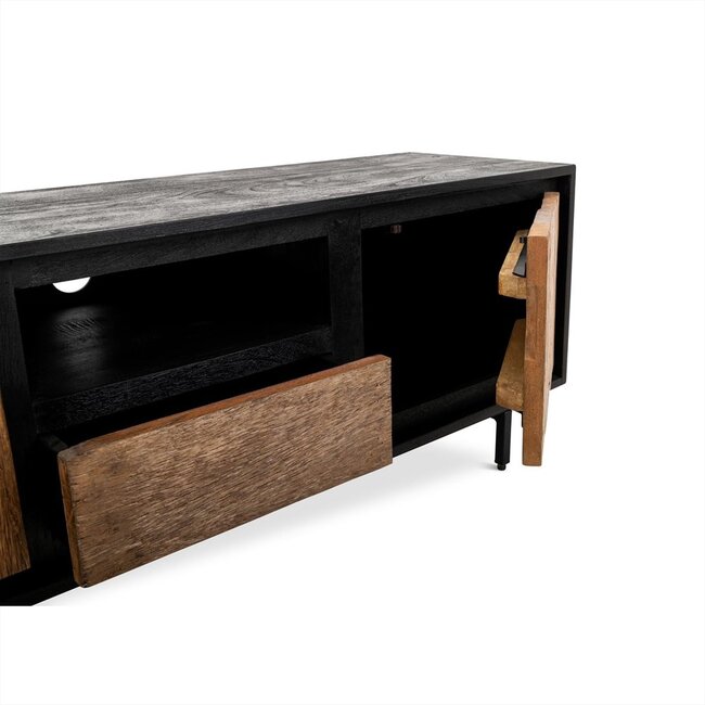 Brooz TV meubel Anayah 140 – mangohout & gerecycled hout met stalen frame