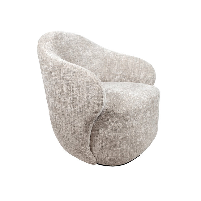 Brooz Moderne draaifauteuil Jimi – Cremona stof taupe met 360° draaifunctie