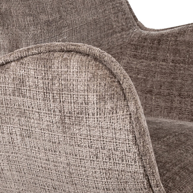 Brooz Draaibare eetkamerstoel Alicia met armleuningen en spinpoot – Cremona stof Fur (set van 2)