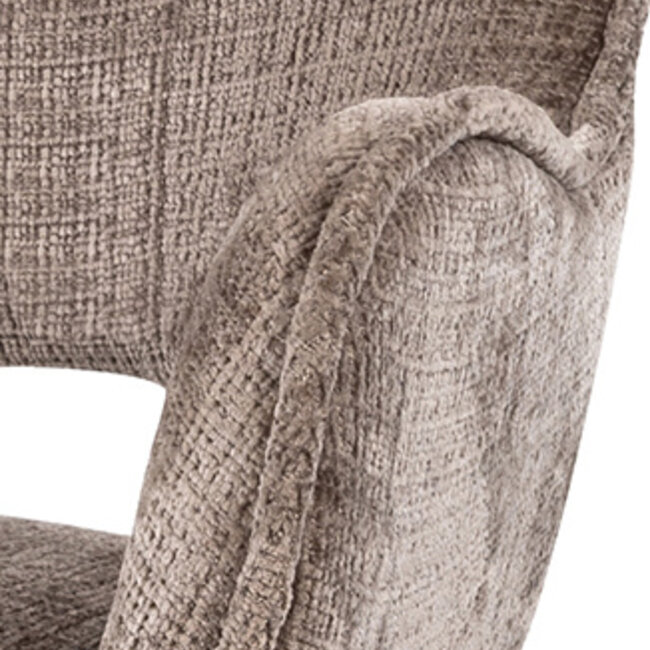 Brooz Draaibare eetkamerstoel Alicia met armleuningen en spinpoot – Cremona stof Fur (set van 2)