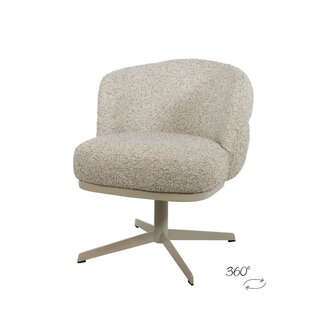 Brooz Luxe draaibare armstoel JLo 360° – Cuzco - Fog 3 (beige onderstel)
