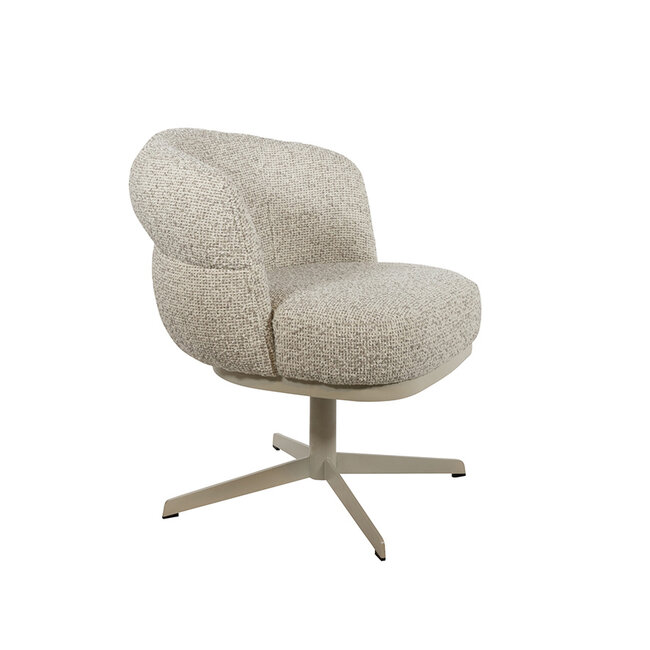 Brooz Luxe draaibare armstoel JLo 360° – Cuzco - Fog 3 (beige onderstel)