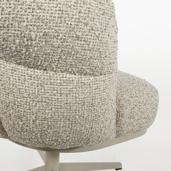 Brooz Luxe draaibare armstoel JLo 360° – Cuzco - Fog 3 (beige onderstel)