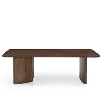 Brooz Salontafel Jade Rechthoek Bruin 130 cm – Luxe Donker Houten Design Salontafel