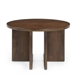 Brooz Salontafel Jade Bruin Ø60 – Ronde Houten Design Salontafel