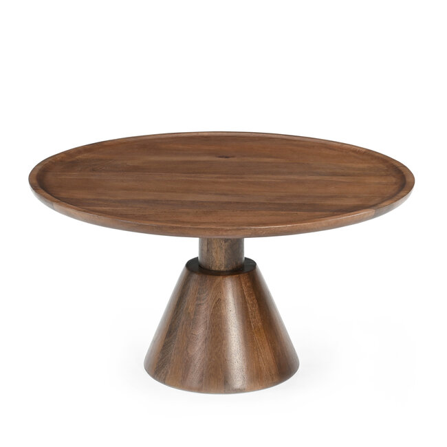 Brooz Salontafel Jade Kegelvoet Bruin Ø75 – Luxe Houten Design Salontafel