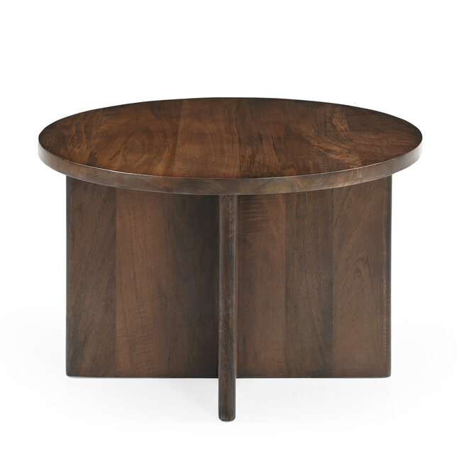 Brooz Salontafel Jade Bruin Ø60 – Ronde Houten Design Salontafel