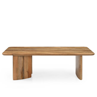 Brooz Salontafel Jade Rechthoek Naturel 130 cm – Massief Houten Design Salontafel