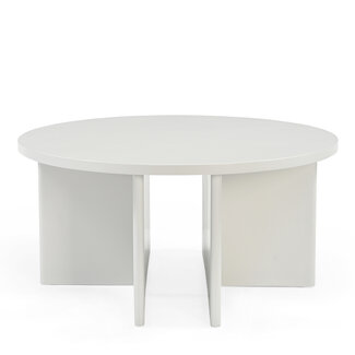 Brooz Salontafel Jade Off White Ø80 – Moderne Ronde Salontafel met Sculpturaal Design