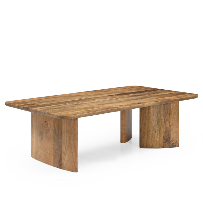 Brooz Salontafel Jade Rechthoek Naturel 130 cm – Massief Houten Design Salontafel