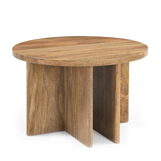 Brooz Salontafel Jade Naturel Ø60 – Ronde Mangohouten Design Salontafel