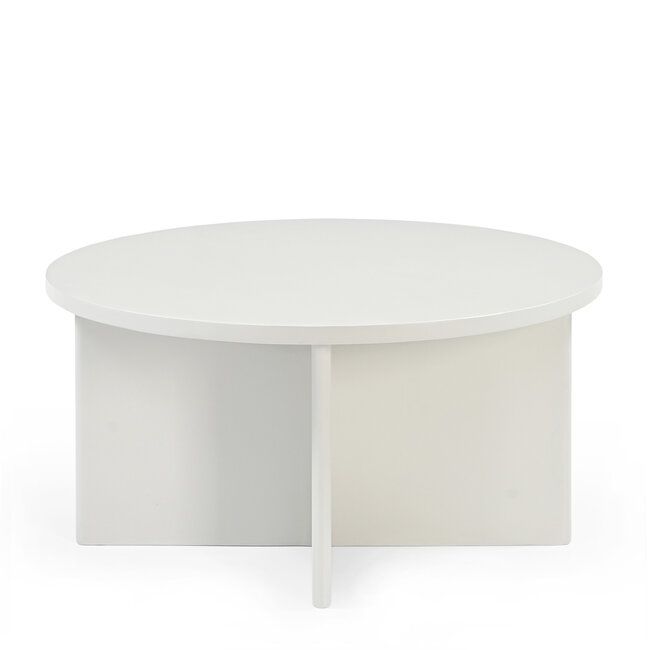 Brooz Salontafel Jade Off White Ø80 – Moderne Ronde Salontafel met Sculpturaal Design