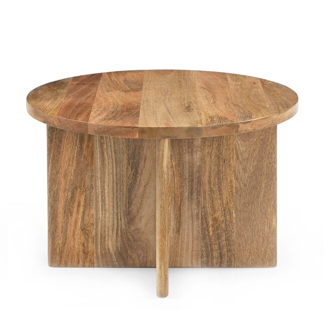 Brooz Salontafel Jade Naturel Ø60 – Ronde Mangohouten Design Salontafel