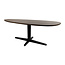 Eetkamertafel 220, organisch, poot Black, Mango Brown Walnut