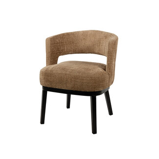 Eetkamerstoel Sting met armleuningen en vaste poten – Cremona stof Cinnamon