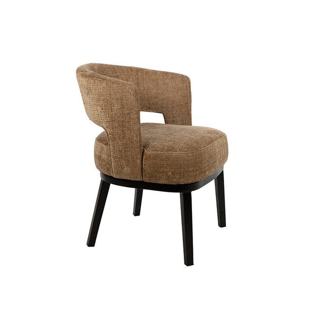 Brooz Eetkamerstoel Sting met armleuningen en vaste poten – Cremona stof Cinnamon
