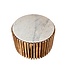 Brooz Salontafel Dex Ø85 cm Baswada Marmer & Acaciahout – Luxe Design Salontafel