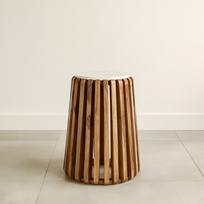 Brooz Dex Salontafel Ø47 Marmer Wit