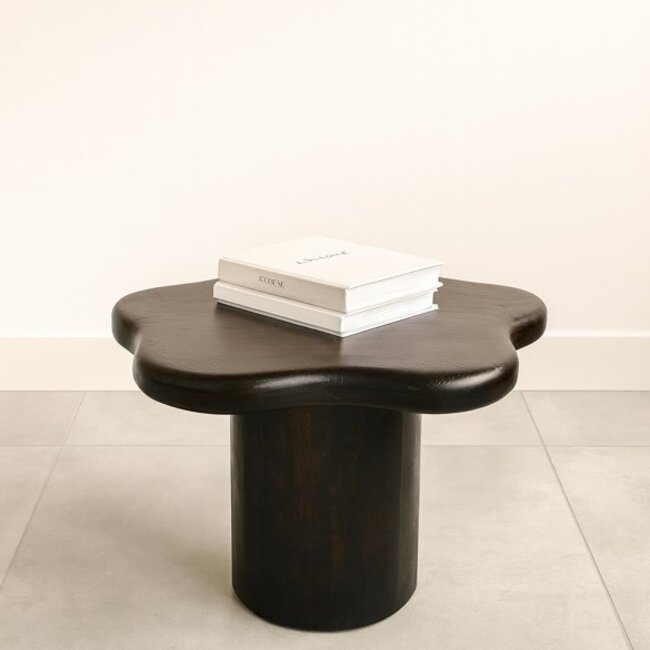 Brooz Salontafel Mees Ø70 Walnoot Bruin – Organische Design Salontafel van Hout  Kliktrigger