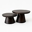 Brooz Salontafel Ben Ø70 Walnoot Bruin – Ronde Design Salontafel met Conisch Onderstel