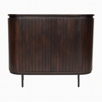 Brooz Dressoir Marly – mangohout dark walnut met stalen onderstel