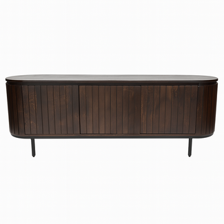 Brooz TV meubel Marly 170  – mangohout dark walnut met zwart stalen onderstel
