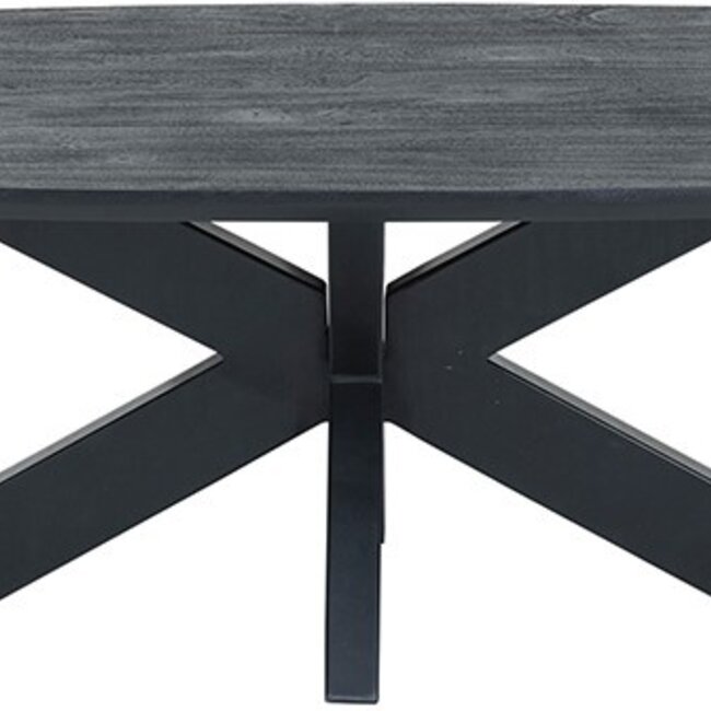 Brooz Akagi Salontafel Deens Ovaal 120 cm Zwart – Design Salontafel met Spinpoot Onderstel