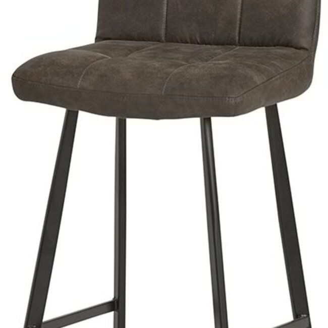 Brooz Industriële barkruk Bolero – Cowboy stof grijs met zwart frame