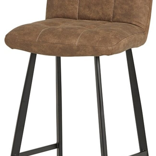 Brooz Industriële barkruk Bolero – Cowboy stof Stone met zwart frame