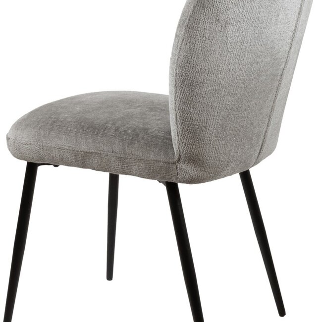 Brooz Bobby eetkamer armstoel Perfect Harmony Light Grey – zwart onderstel (set van 2)